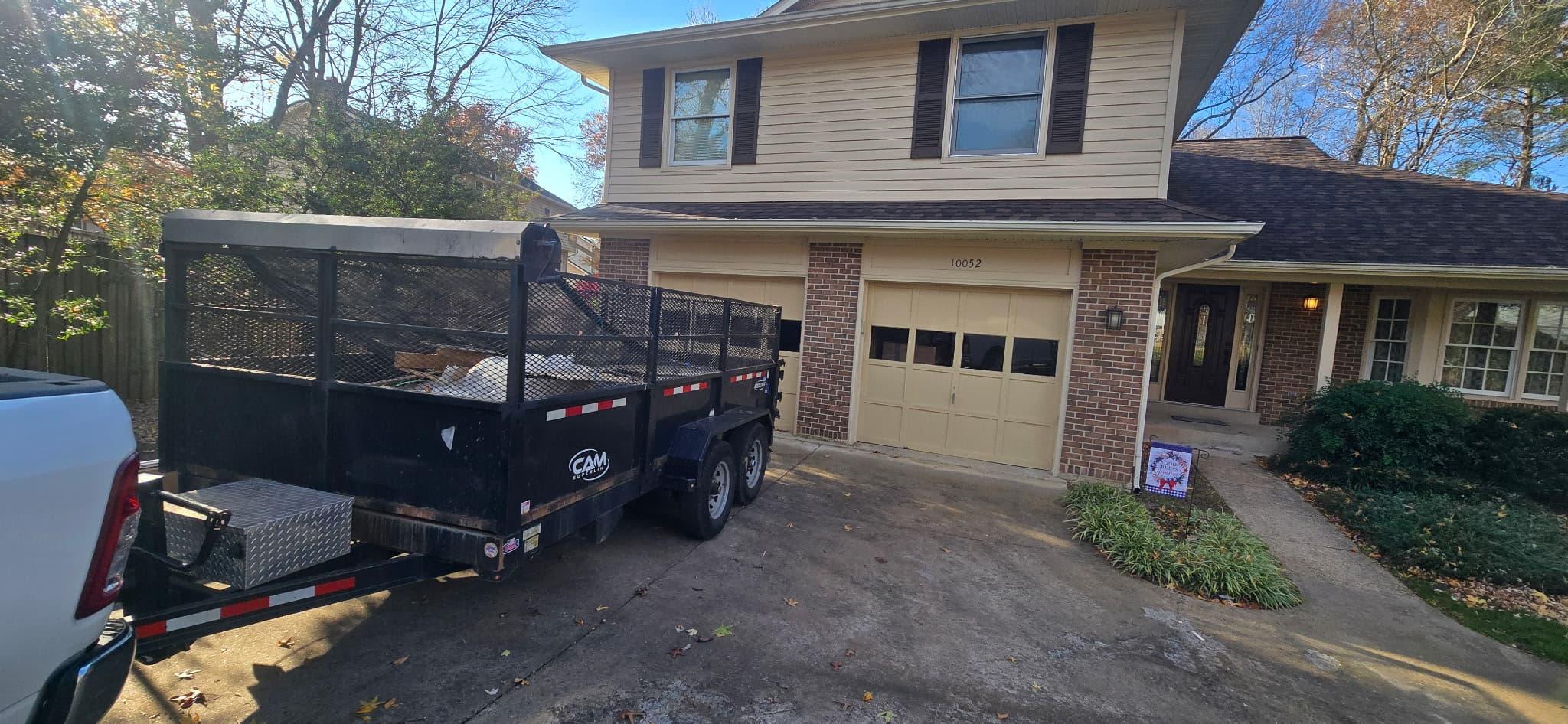 Trailer drop-off in front of a home for a customer project