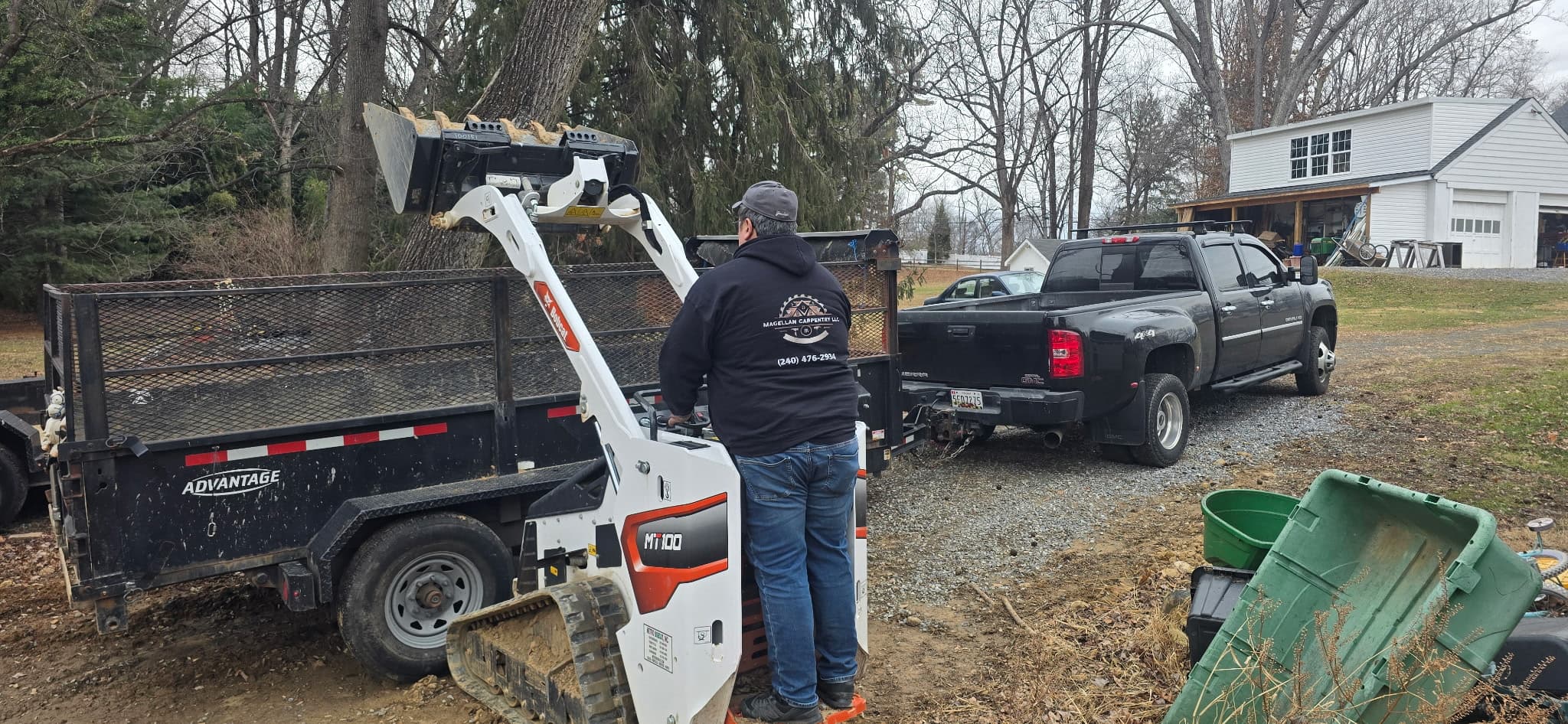 Magellan Hauling trailer ready for a DMV junk removal job